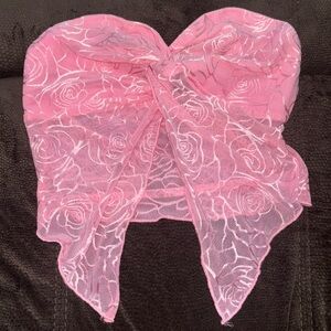 strapless top with a split in the middle